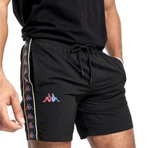 Kappa shorts in black. Medium